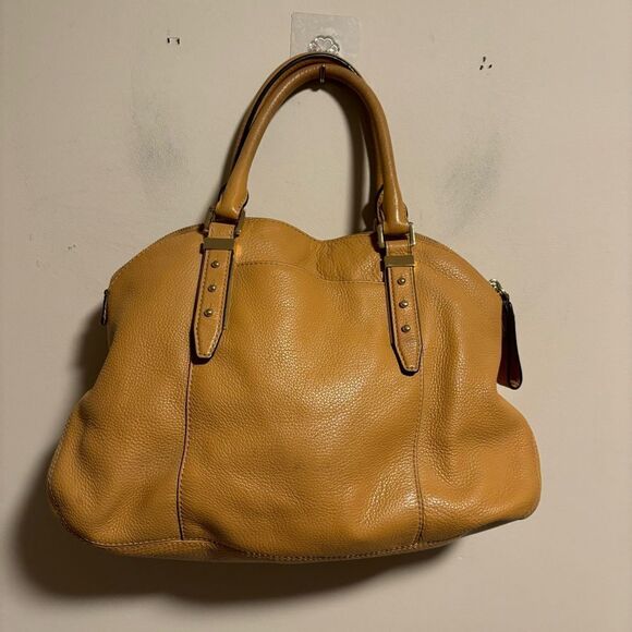 MICHAEL KORS Bowery Large Leather Shoulder Bag Tan Caramel Crossbody Strap - Picture 3 of 13